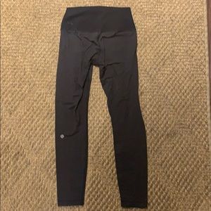 Black and Grey thin striped lululemon leggings